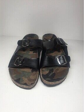 Mission Ridge New Camo Black Double Strap Sandals Size Mens 11/12